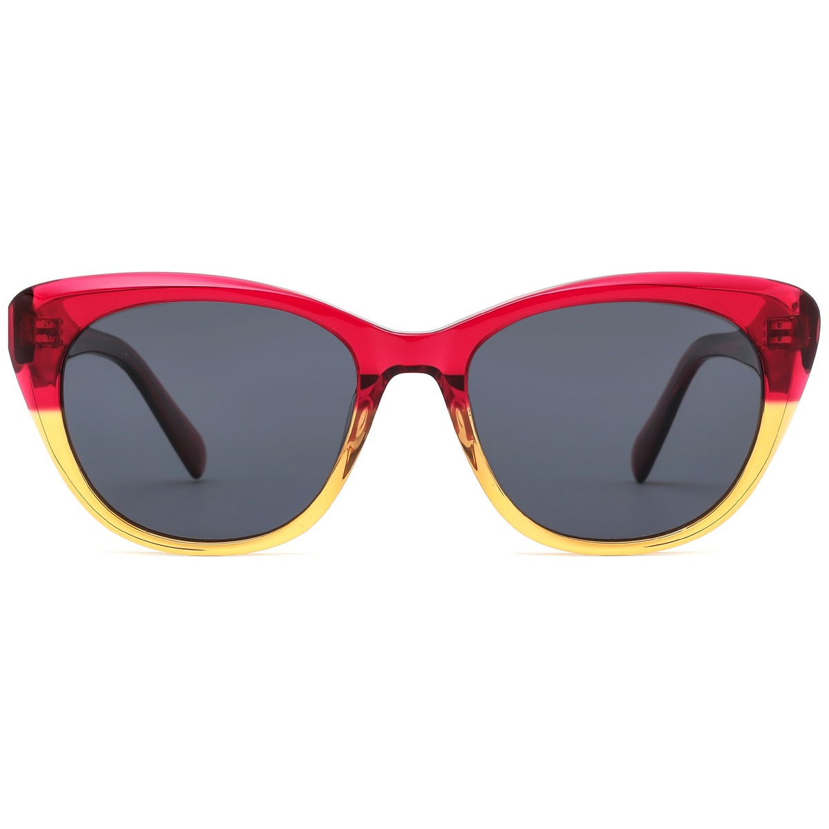 Oversized Cat Eye Acetate Sunglasses - Gradient Two-Tone Fashion Shades