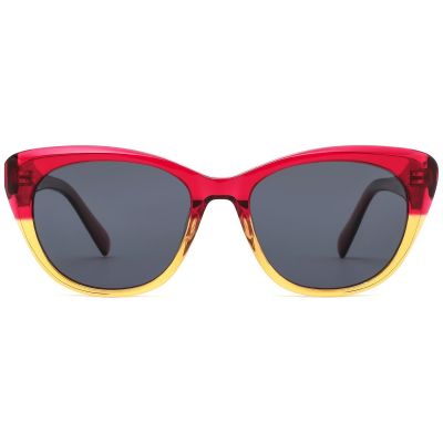 Oversized Cat Eye Acetate Sunglasses - Gradient Two-Tone Fashion Shades