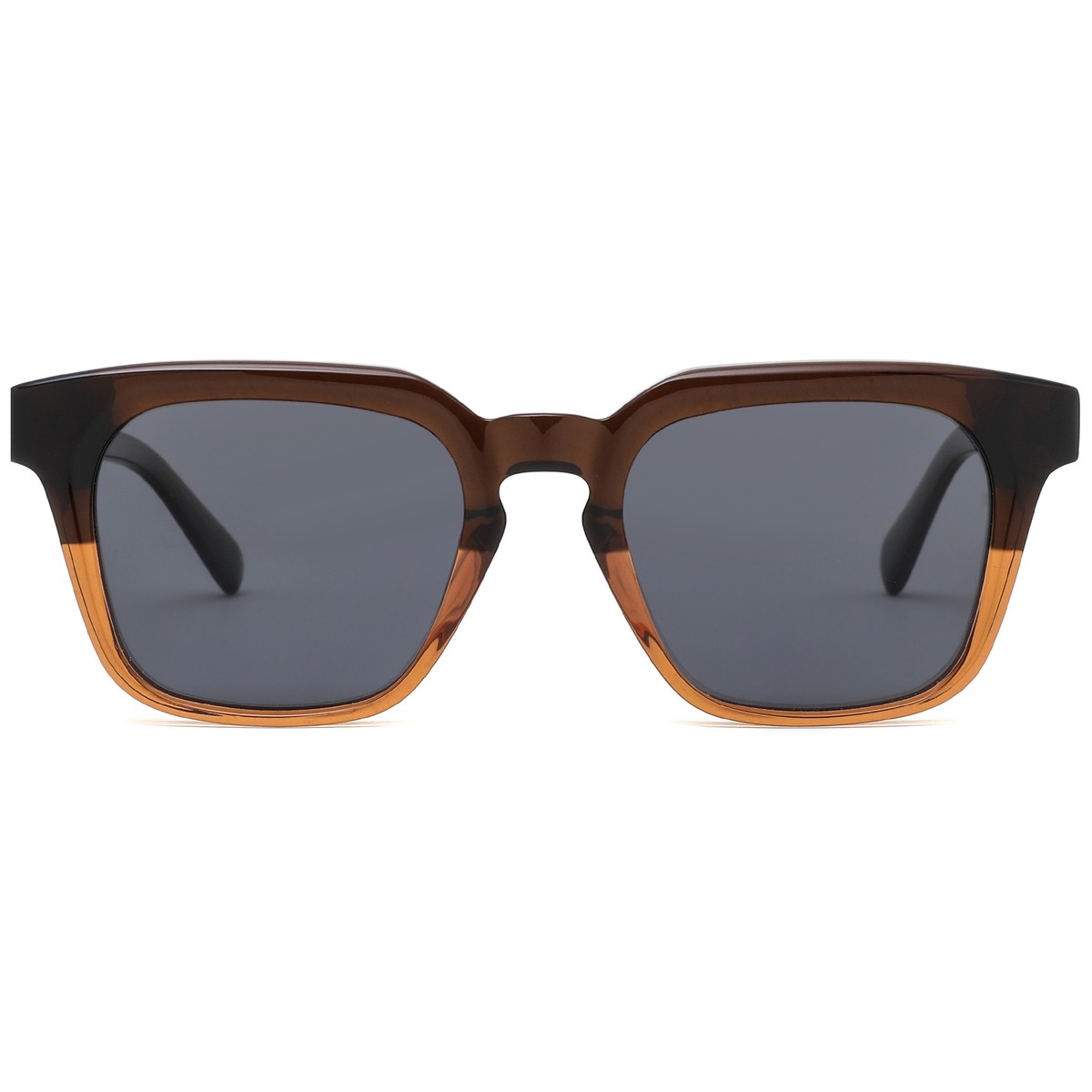 Bold Square Thick Acetate Sunglasses - Two-Tone Gradient Retro Frame
