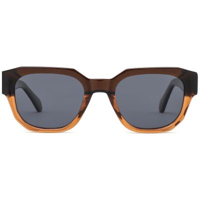 Oversized Geometric Thick Acetate Sunglasses - Bold Gradient Fashion Statement Frame