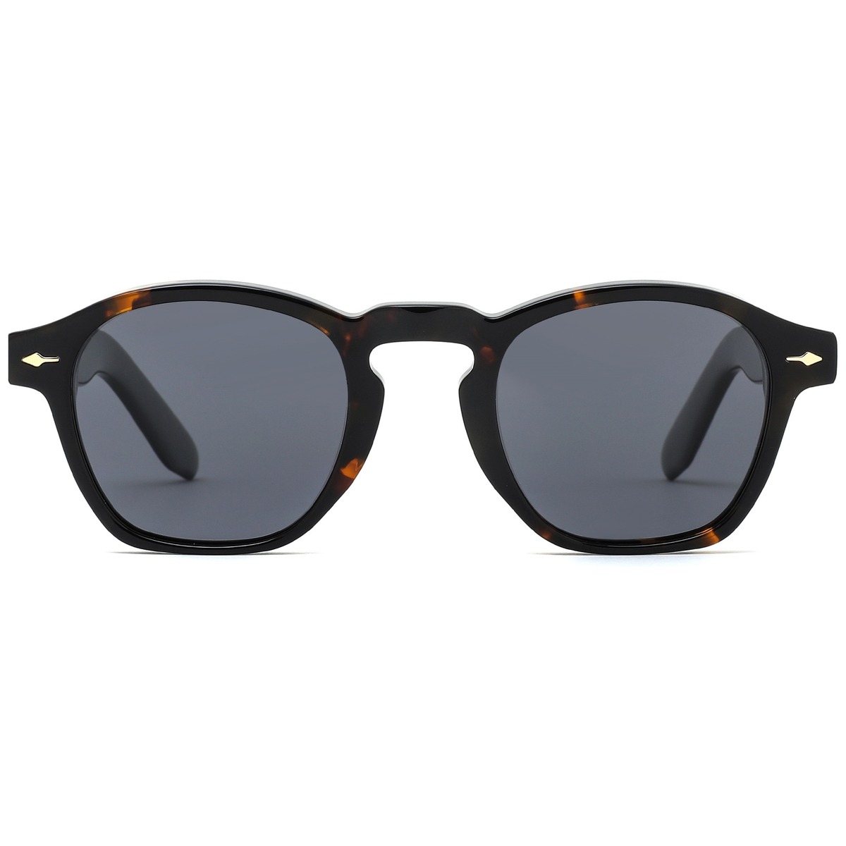 Classic Pantos Acetate Sunglasses - Tortoise Frame with Arrow Metal Detail