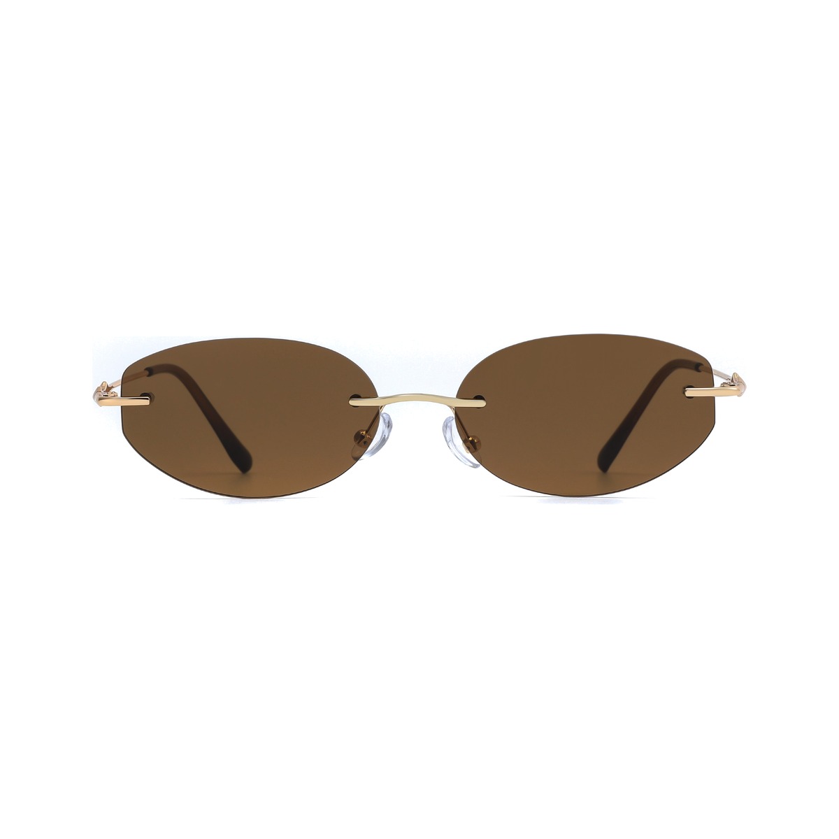 Sleek Oval Metal Sunglasses with Refined Rounded Lenses