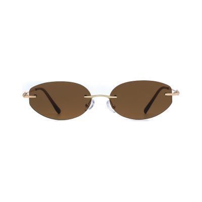 Sleek Oval Metal Sunglasses with Refined Rounded Lenses