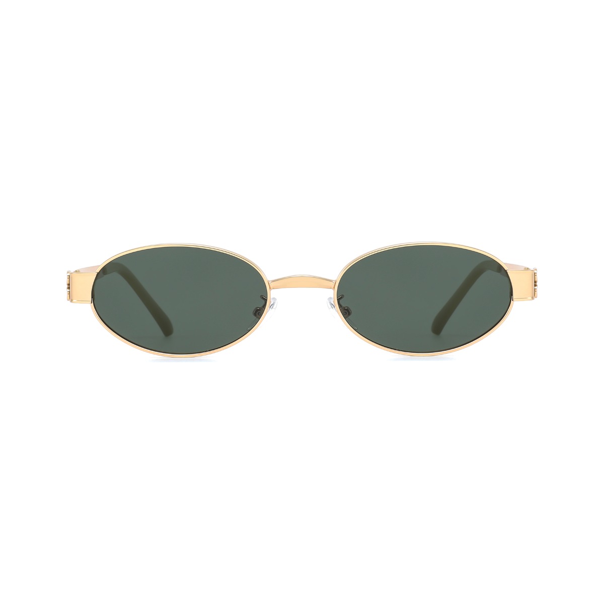 Petite Oval Metal Sunglasses with a Slim Retro Frame