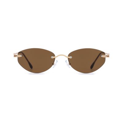 Petite Oval Metal Sunglasses with a Slim Feminine Frame